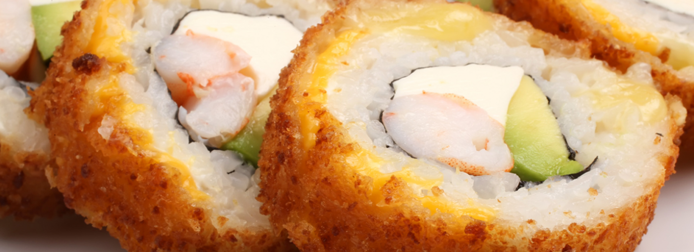 Receta para preparar sushi empanizado de camarón